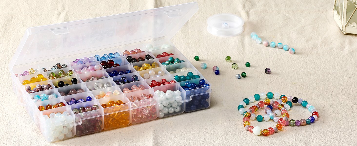 factory direct 2 pack 36 grids clear plastic organizer box with adjustable dividers, small craft organizers and storage, compartment container for bead, nail, jewelry, art, diy crafts, fishing tackle, small items oem/odm services