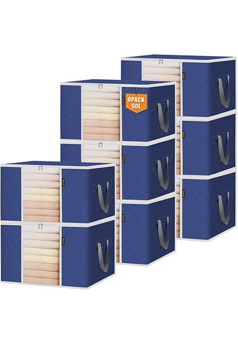 factory price baleine 2 pack clothes storage bags, 24 gallon storage containers with reinforced handle sturdy zipper, closet storage for blanket comforter pillow bedding (grey, 2 pack) volume discount