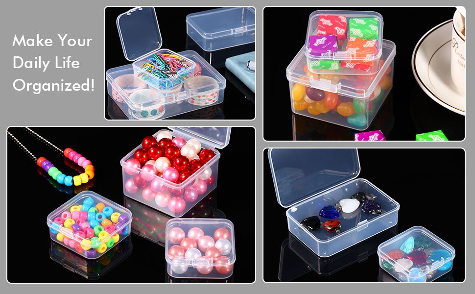 factory price satinior 24 packs small clear plastic beads storage containers box with hinged lid for storage of small items, crafts, jewelry, hardware, 2.12 x 2.12 x 0.79 in volume discount factory price satinior 24 packs small clear plastic beads storage containers box with hinged lid for storage of small items, crafts, jewelry, hardware, 2.12 x 2.12 x 0.79 in volume discount