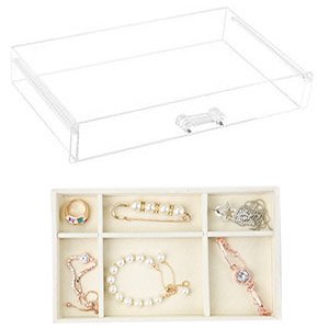 buy in bulk weiai acrylic jewelry organizer, clear jewelry box with 4 drawers, jewelry case storage for women (beige) source from factory