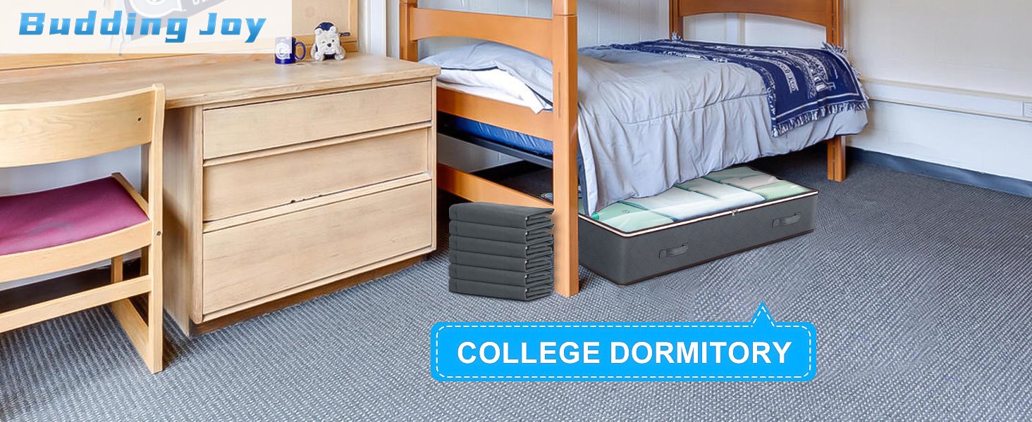 factory direct 90l under bed storage containers, underbed toy organizers and clothing storage bags, closet storage bins with clear window for organizing blanket comforter bedding clothes bedroom dorm, 2 pack oem/odm services