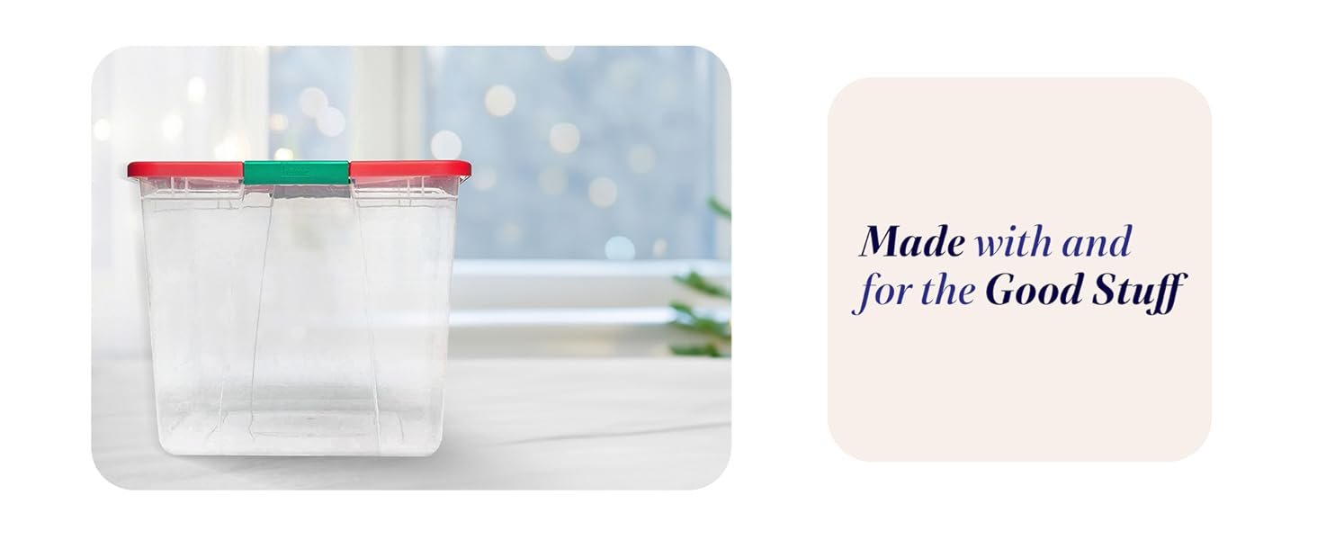 factory direct homz 31 quart medium clear plastic holiday storage container bin with latching handles and removable ornament dividers, (4 pack) oem/odm services