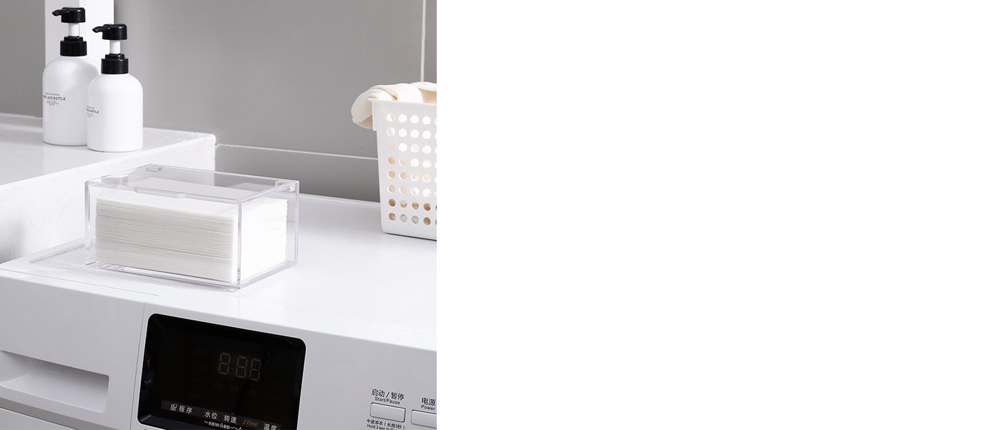 buy in bulk rejomiik acrylic dryer sheet holder clear dryer sheet dispenser container box with lid and anti scratch film for laundry room fabric softener sheets storage organization, transparent source from factory