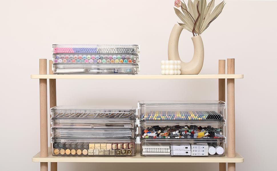 factory price citylife 2 pcs 6 qt plastic storage bins with lids and latches, portable stackable storage bins, clear plastic file box for organizing a4 paper, letters, documents, art supplies, and crafts volume discount