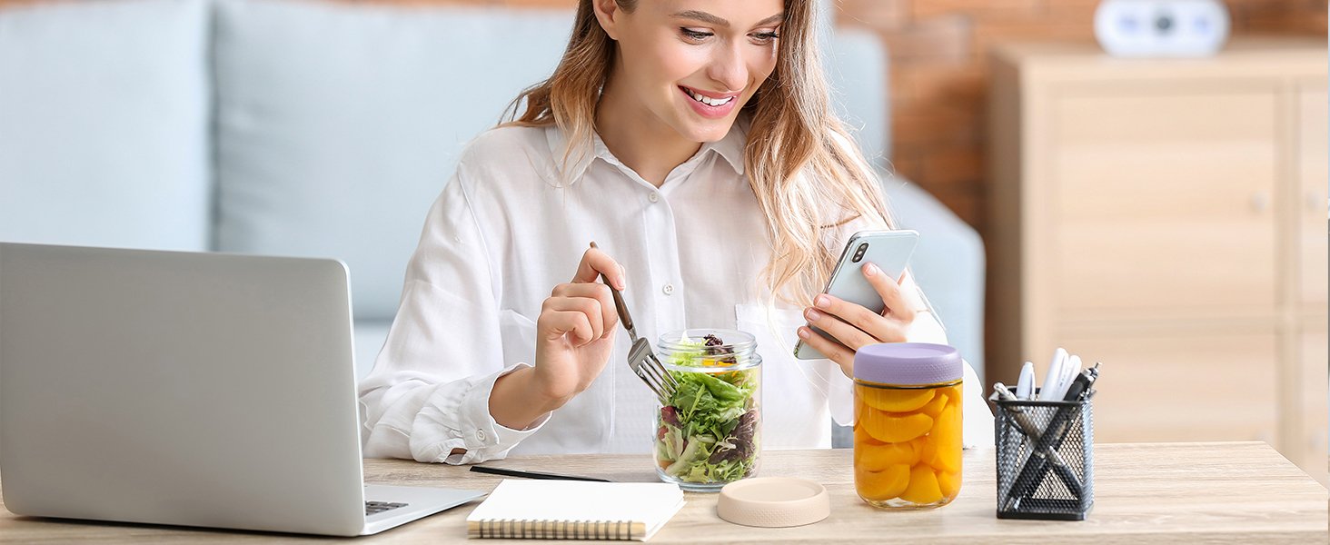 direct bulk orders netany 6-pack 16 oz overnight oats containers with lids, glass jars with airtight lids, wide mouth mason salad jars, glass food storage containers for snacks yogurt spice sugar low-cost wholesale