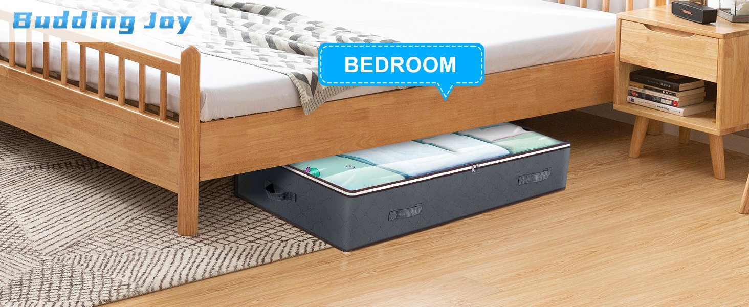 factory direct 90l under bed storage containers, underbed toy organizers and clothing storage bags, closet storage bins with clear window for organizing blanket comforter bedding clothes bedroom dorm, 2 pack oem/odm services