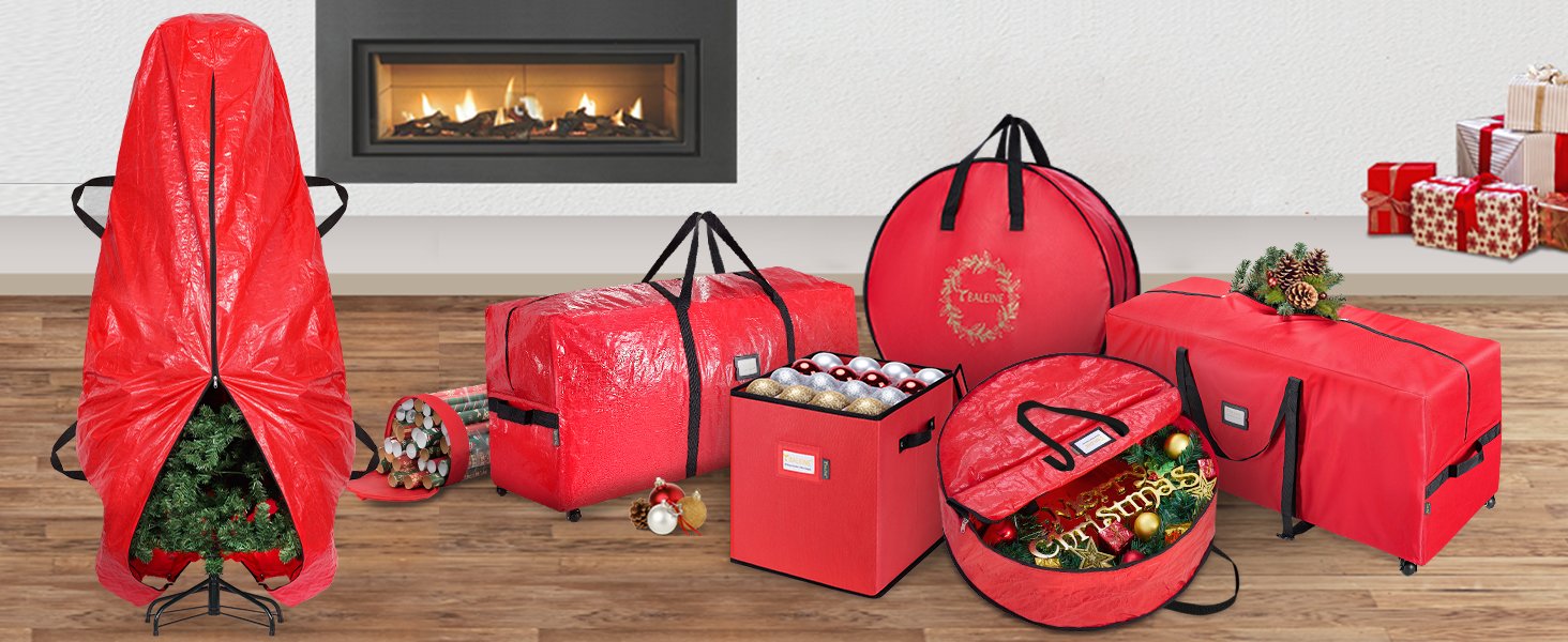 trade price baleine christmas wrapping paper storage organizer with flexible partitions and pockets, 40