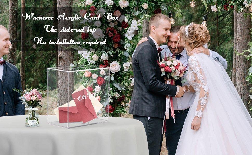 buy in bulk acrylic card box wedding with slot elegant large blank clear gift card boxes for reception, party, money box, wishing well, graduation, birthday, baby shower source from factory