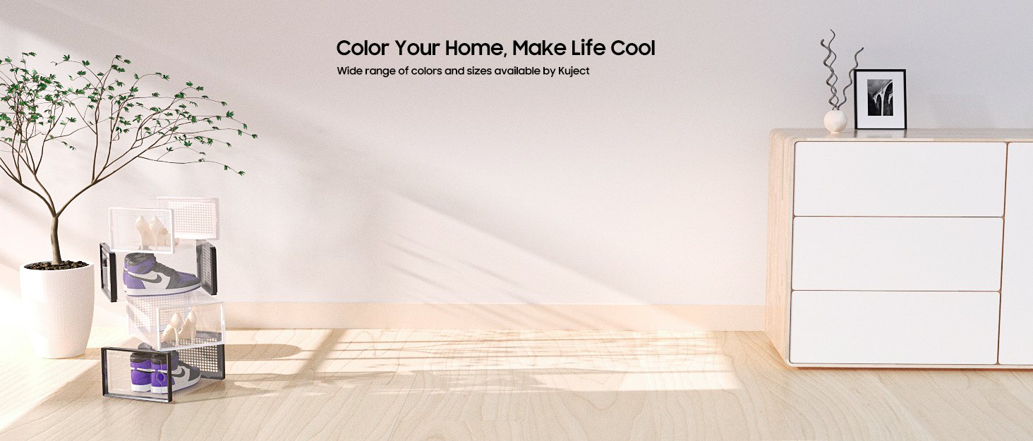 buy in bulk kuject x-large shoe storage boxes organizers clear plastic stackable 12 pack, shoe rack & holder substitute, sneaker containers, toy storage organizer bins for entryway, closet, under bed, white source from factory