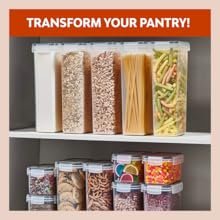 factory direct 24 pack airtight food storage container set - bpa free clear plastic kitchen and pantry organization canisters with durable lids for cereal, dry food flour & sugar - labels, marker & spoon set oem/odm services