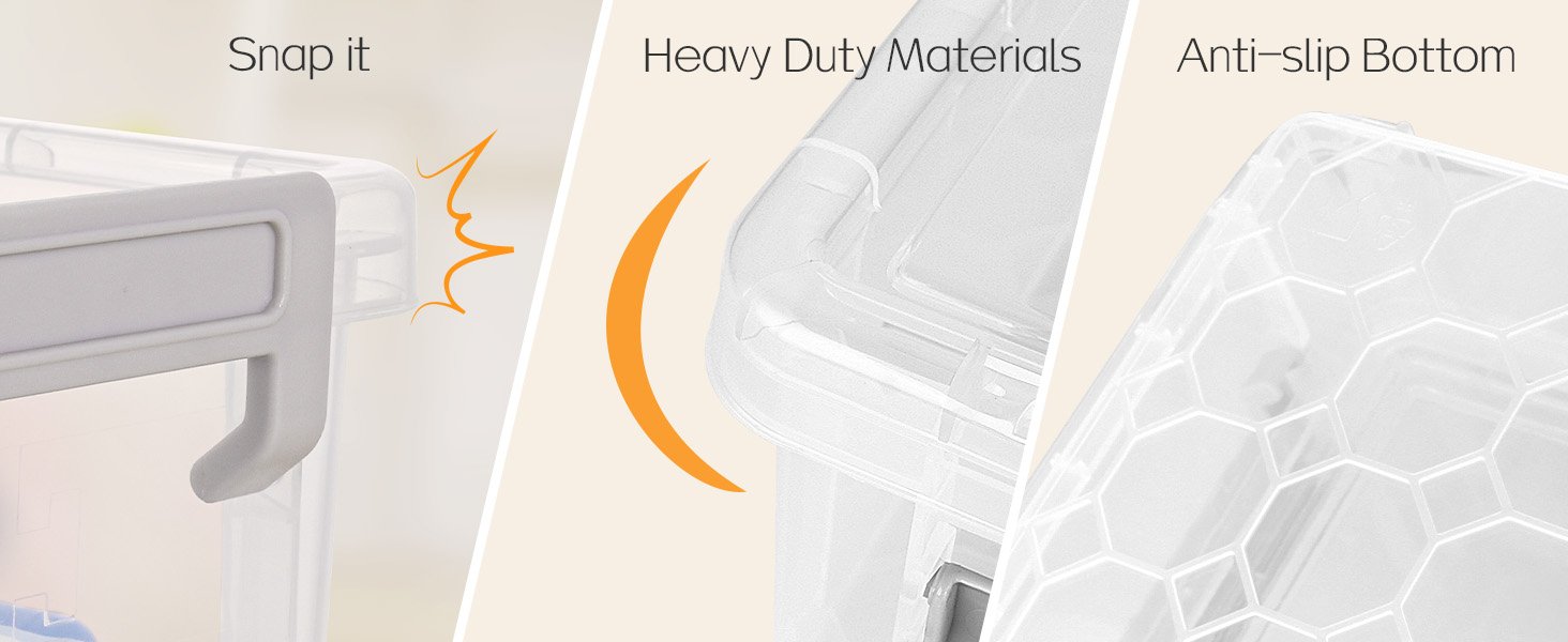 factory direct sooez 6 pack extra large pencil box, plastic pencil case crayon box bulk, clear marker organizer plastic containers with lid, stackable storage box for craft, pen, art, school supply, grey oem/odm services